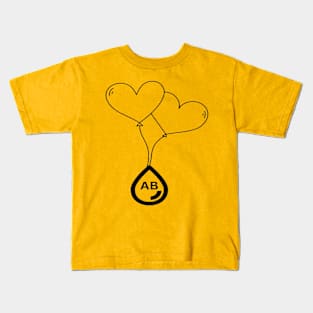 Heart with Blood Group AB Kids T-Shirt